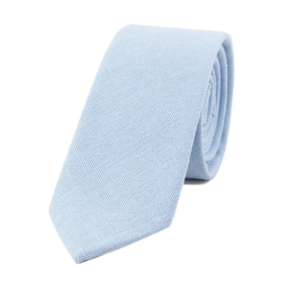 Textured Solid Linen Slim Tie