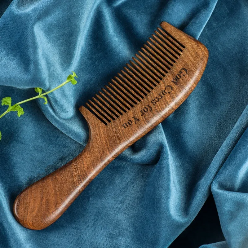 'The very hairs of your head are all numbered(Matt.10:26)', Deluxe Sandalwood Comb