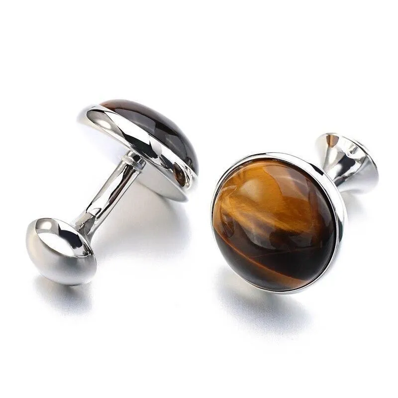 Tiger-Eye Stone Cufflinks