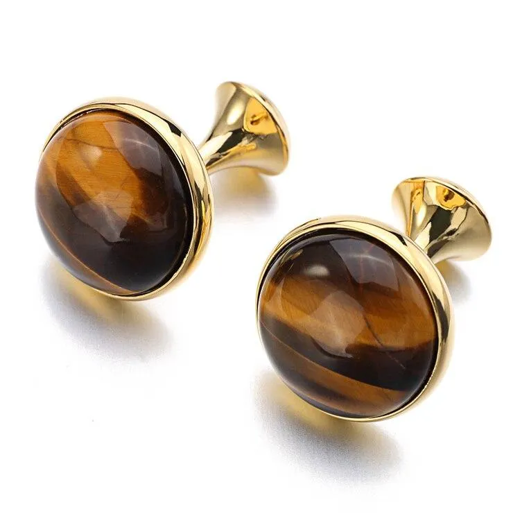 Tiger-Eye Stone Cufflinks