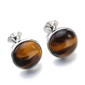 Tiger-Eye Stone Cufflinks