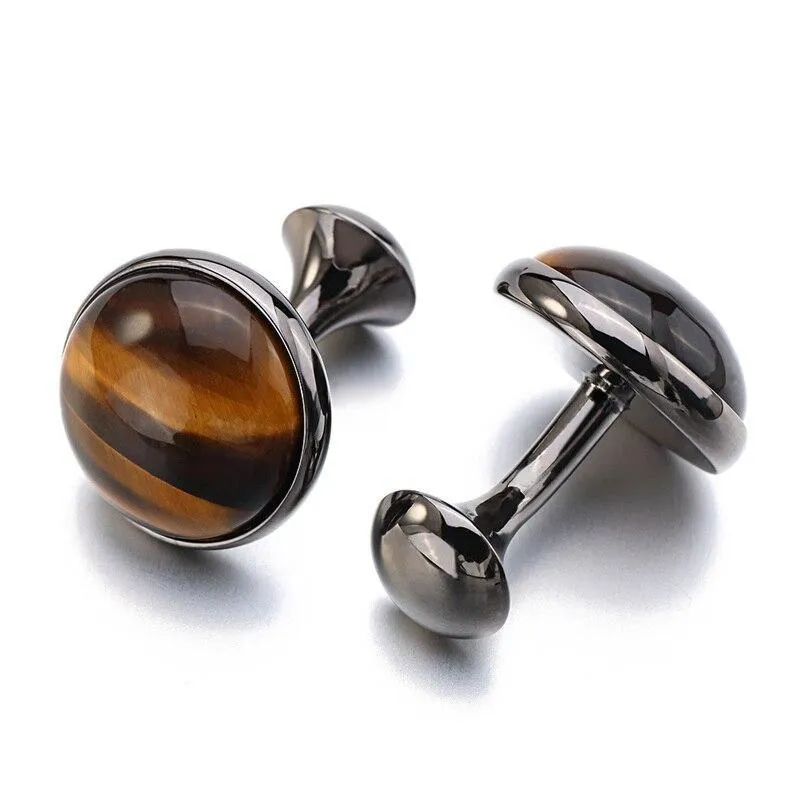 Tiger-Eye Stone Cufflinks