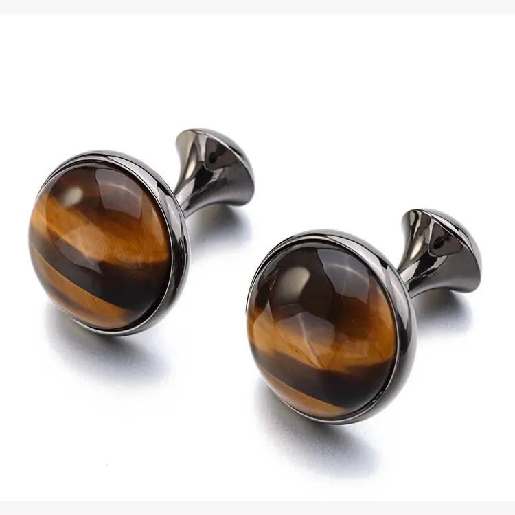 Tiger-Eye Stone Cufflinks