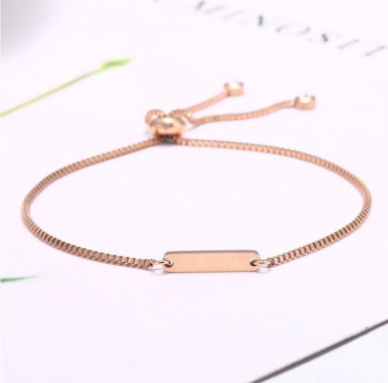 Tiny Personalized Bar Bracelet for Her