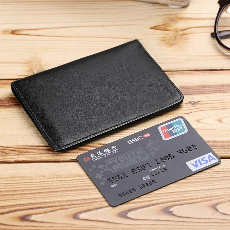 Ultra Slim Genuine Leather Short Wallet Mini Card Holder