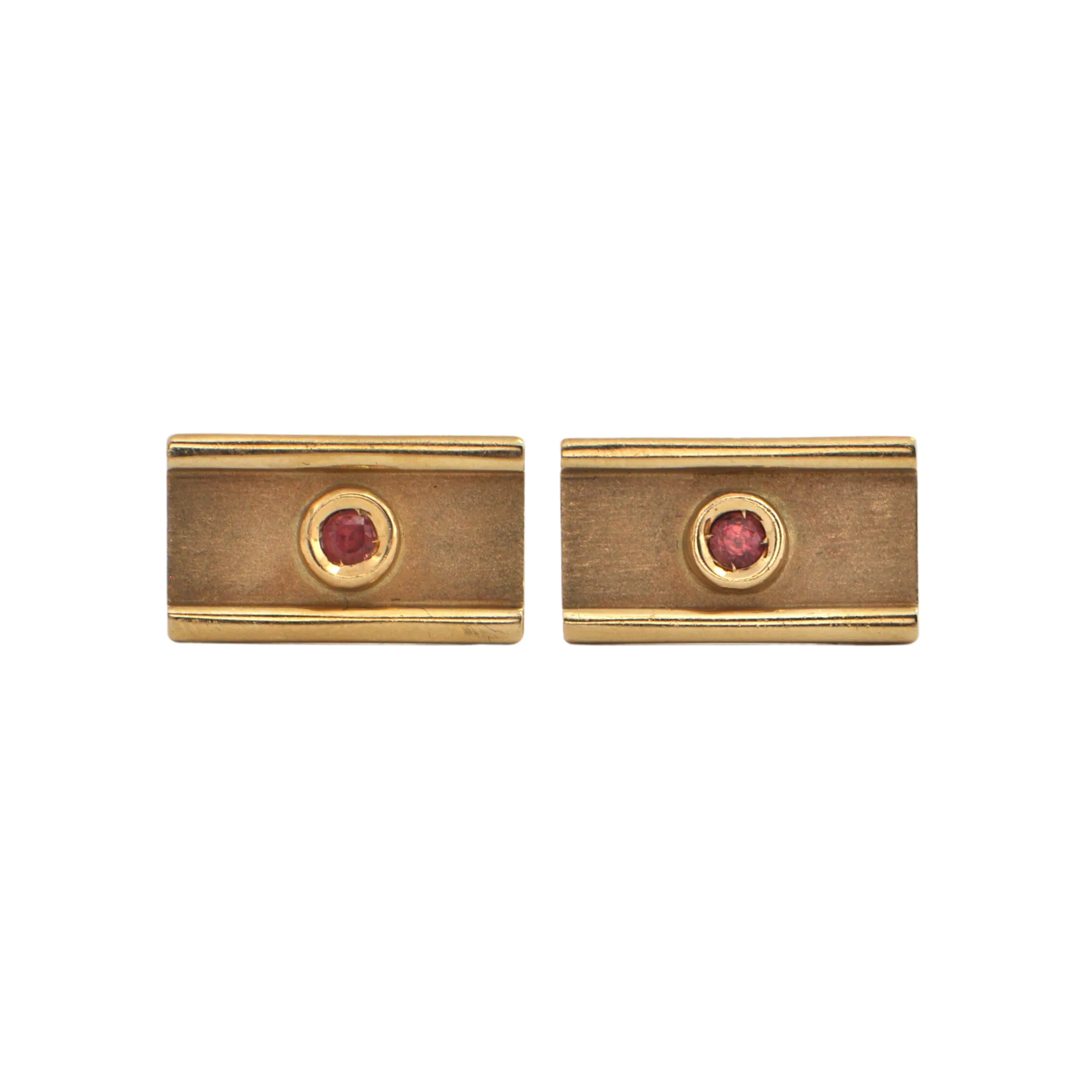 Exquisite Vintage 14K/18K Gold Cufflinks with Rare Padparadscha Sapphires