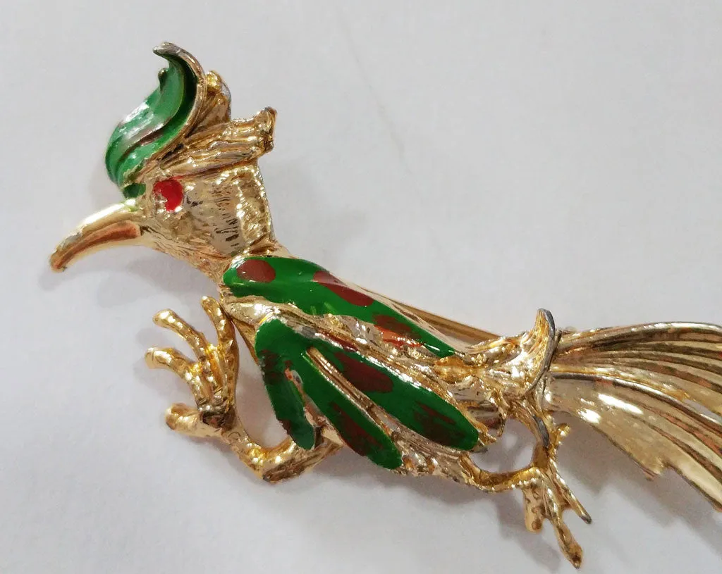 *VINTAGE ROAD RUNNER GOLD TONE PIN / BROOCH