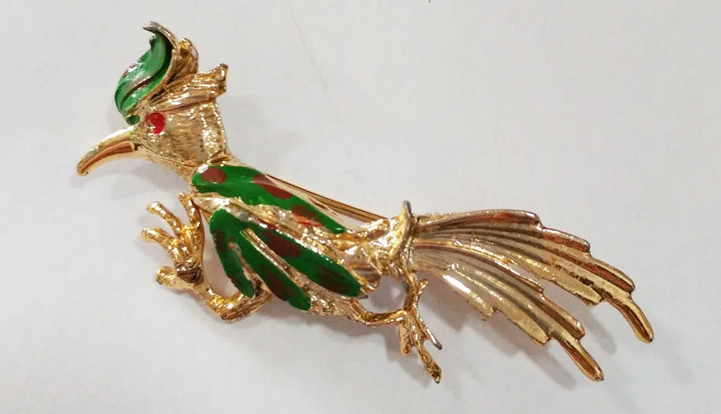 *VINTAGE ROAD RUNNER GOLD TONE PIN / BROOCH