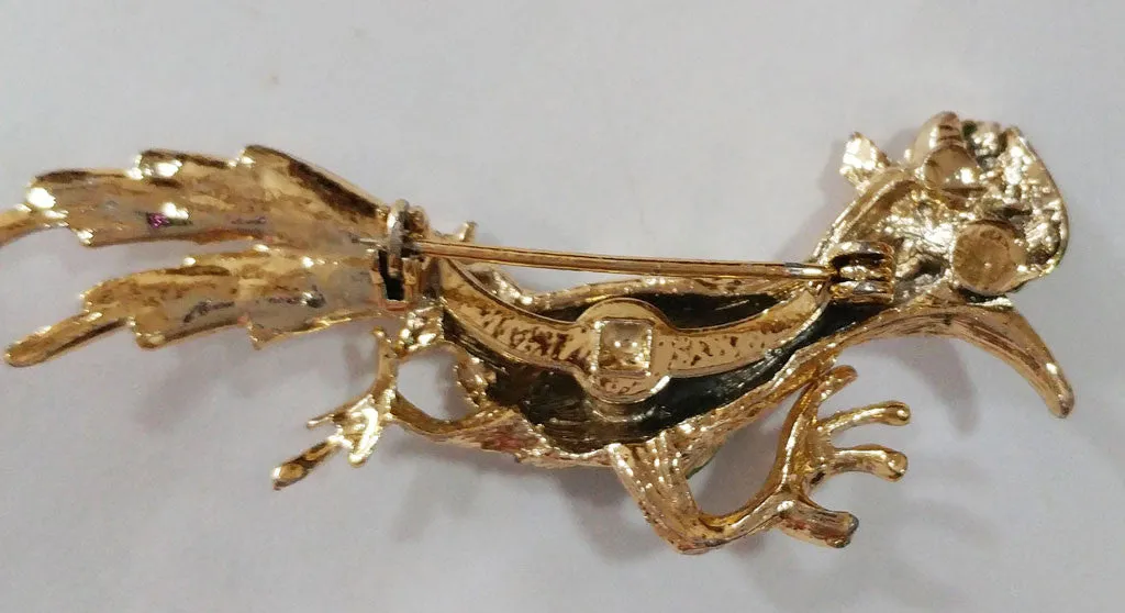 *VINTAGE ROAD RUNNER GOLD TONE PIN / BROOCH