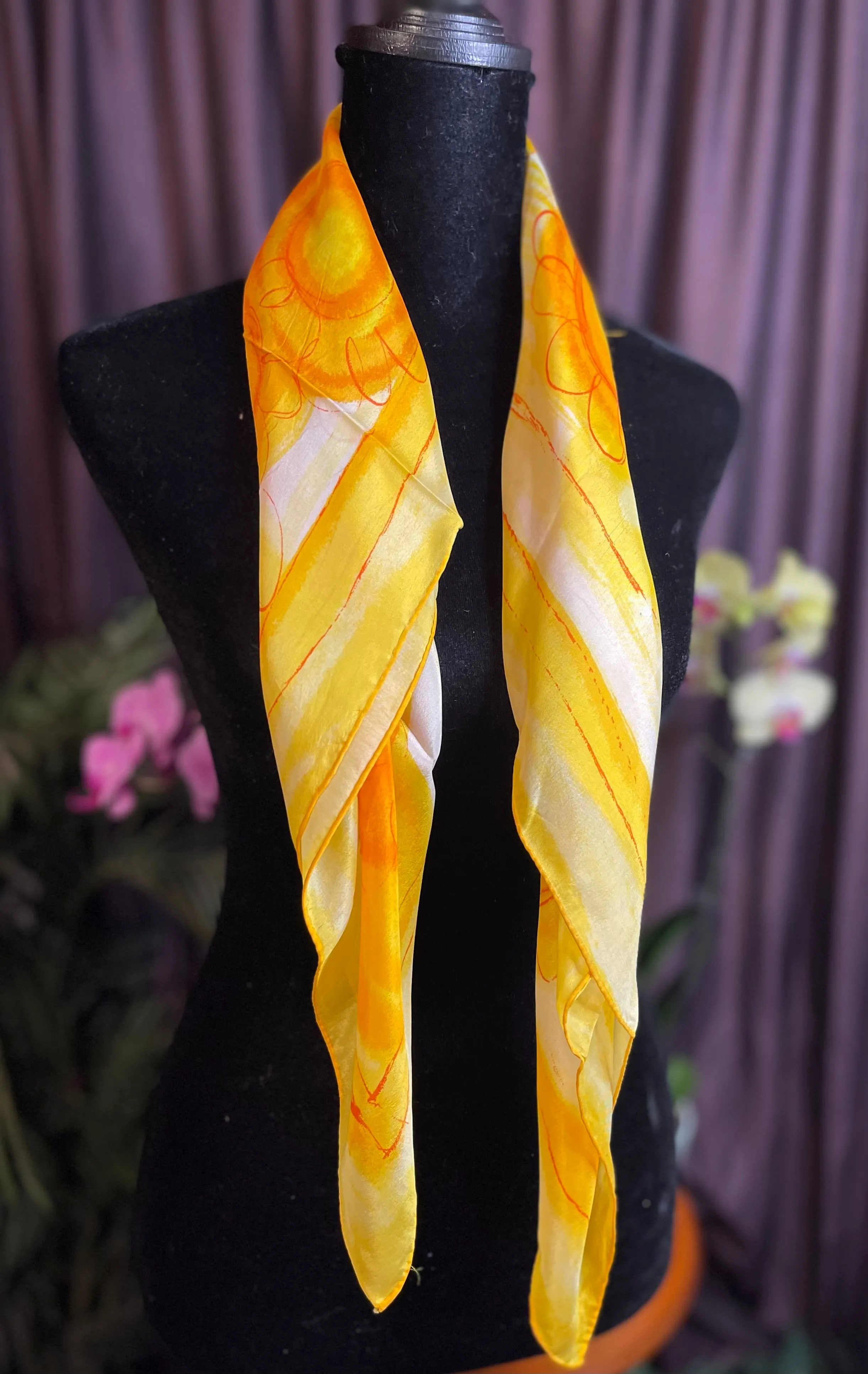 Vintage Square 100% silk Spring Scarf