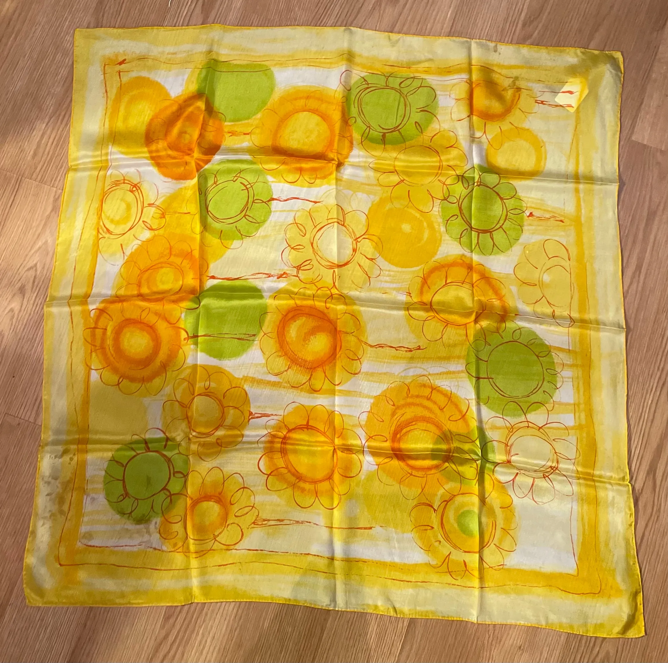 Vintage Square 100% silk Spring Scarf