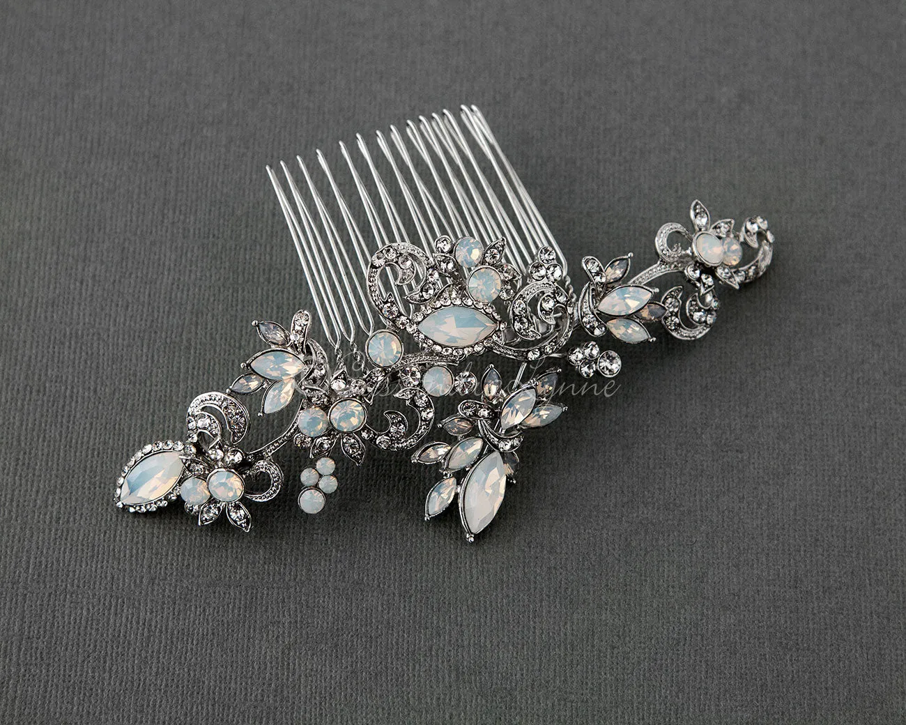 Vintage Wedding Comb with Opal Crystals