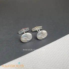 White Oval Cufflinks