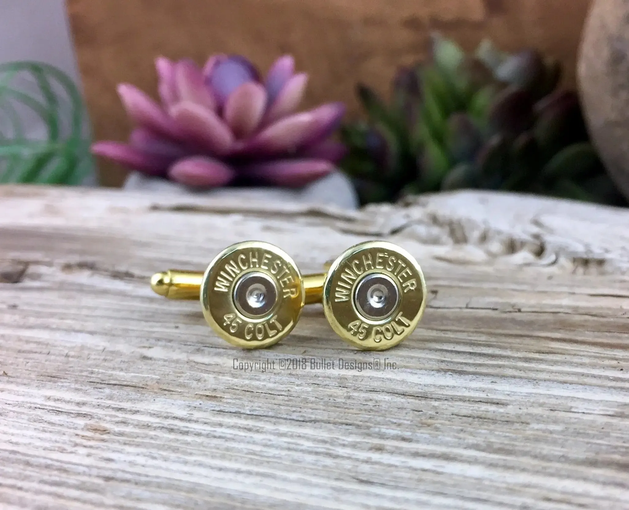 Winchester Colt 45 Brass Bullet Cufflinks