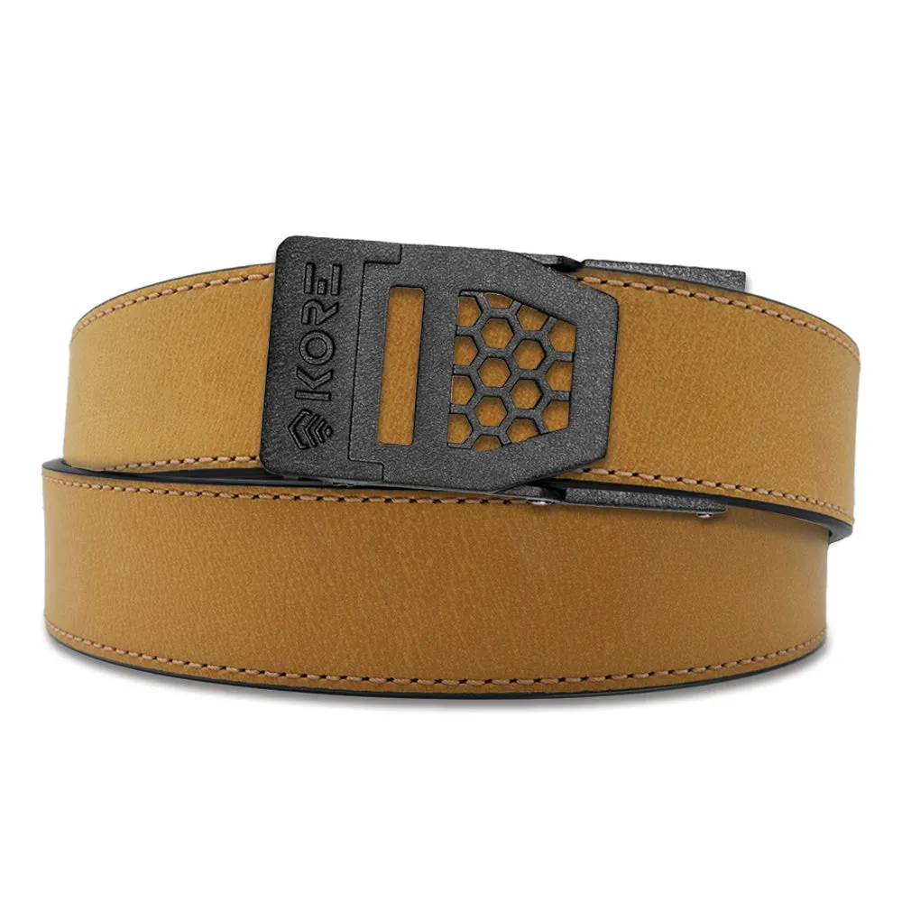 X6 BLACK BUCKLE | BUFFALO LEATHER GUN BELT 1.5"