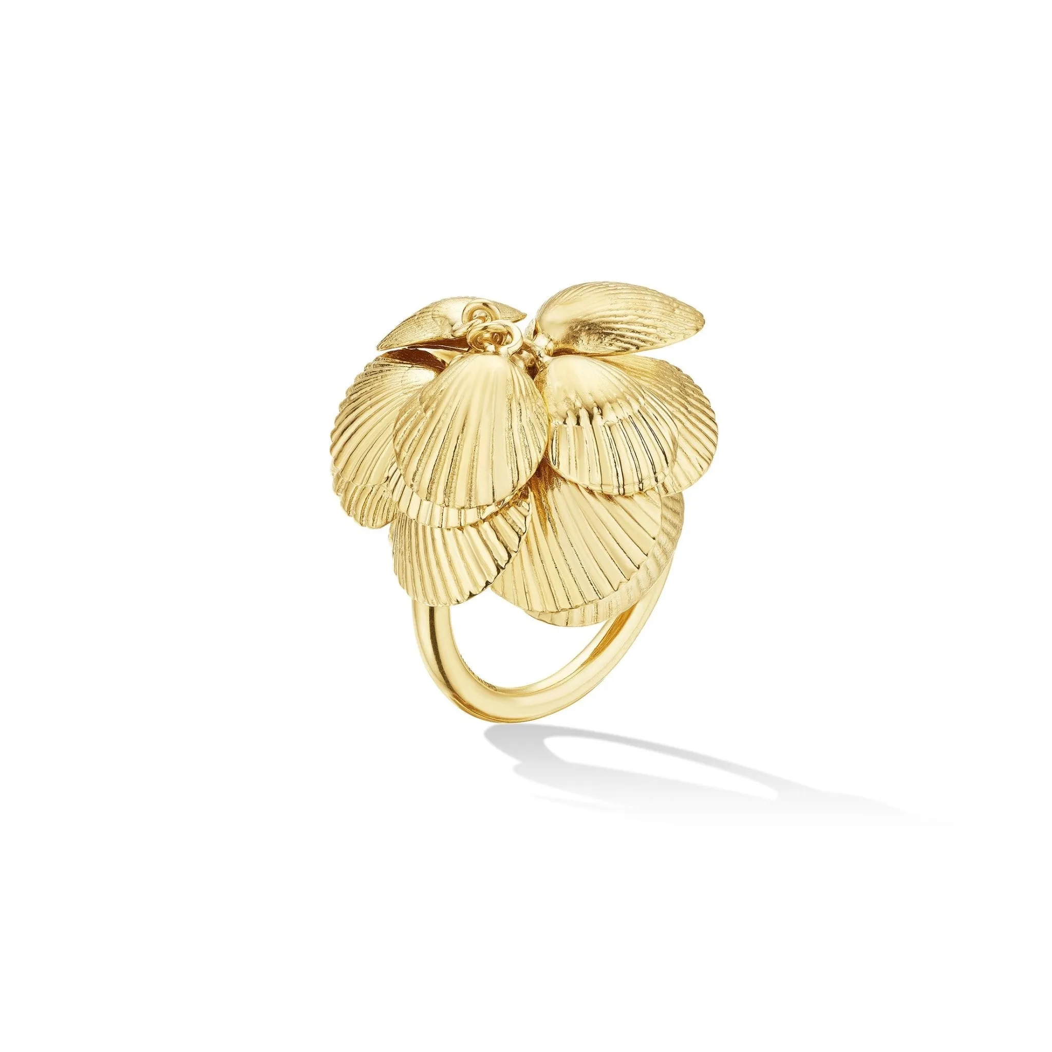 Yellow Gold Shell Charm Ring