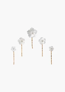 Zinnia Bobby Pin Set -- Mother of Pearl