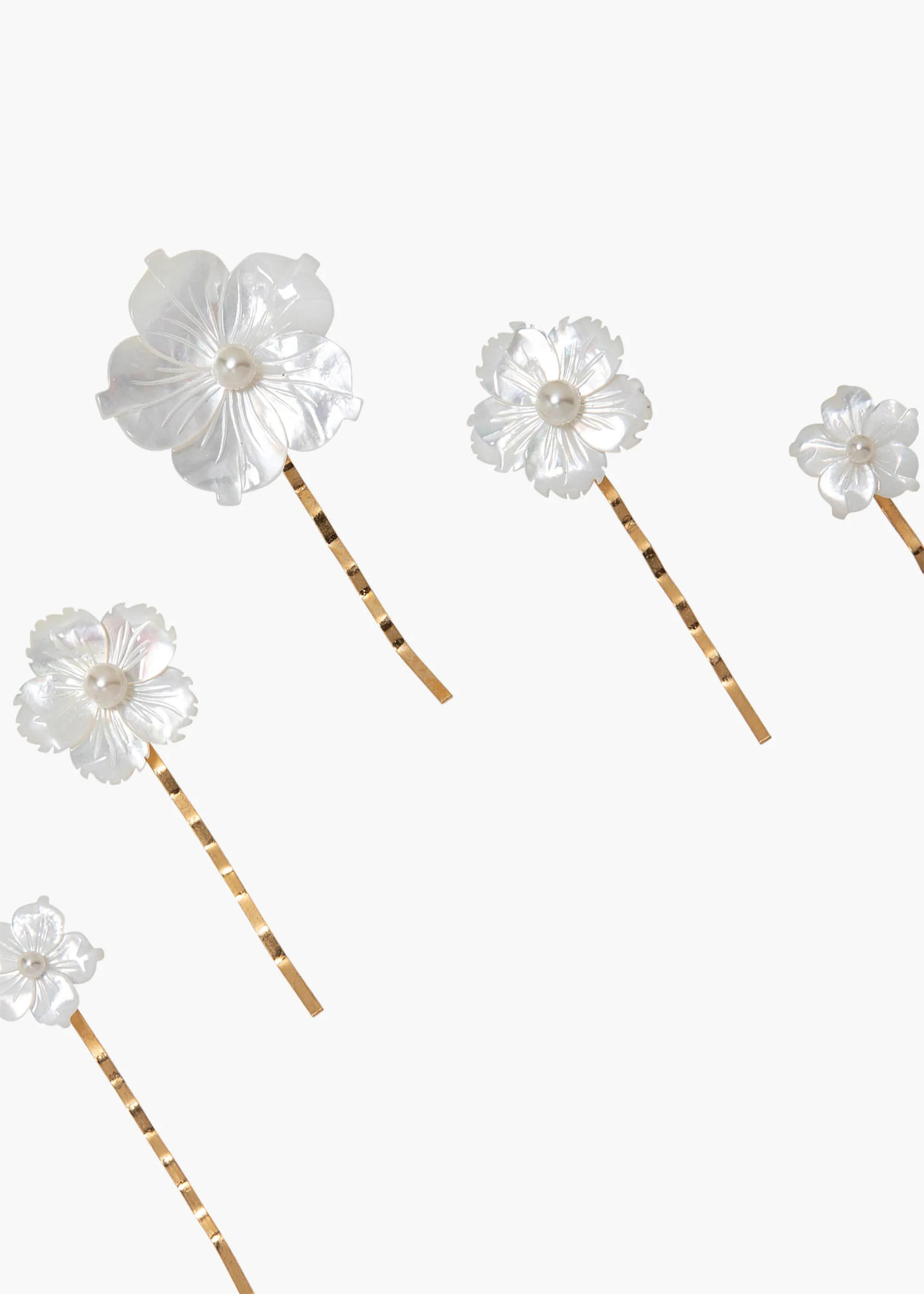 Zinnia Bobby Pin Set -- Mother of Pearl